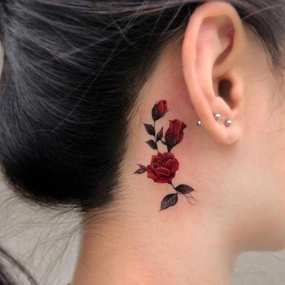 Tatuagens atrás da orelha feminina Diversas ideias para