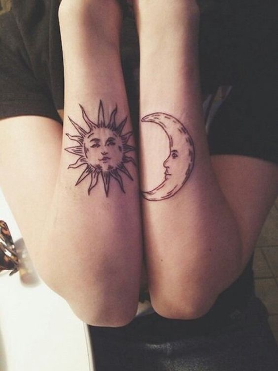 Tatuagens sol e lua Imagens que inspiram e dão ideias!