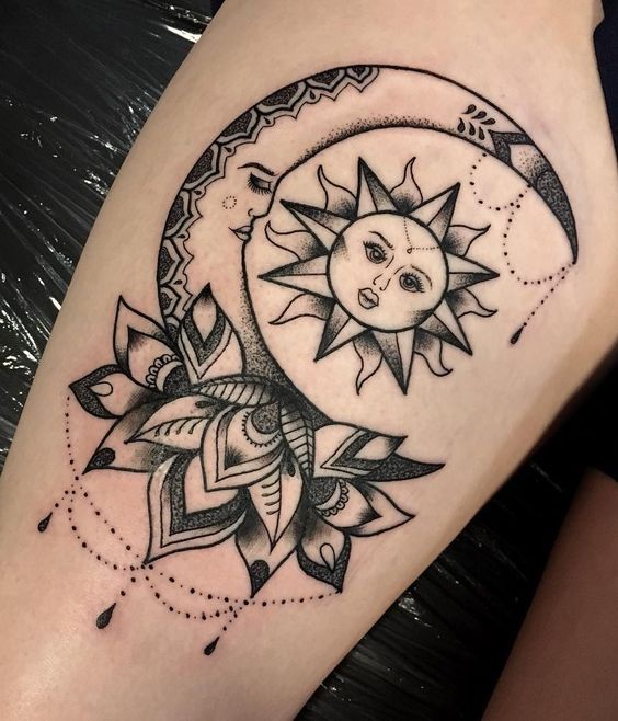 Tatuagens sol e lua Imagens que inspiram e dão ideias!