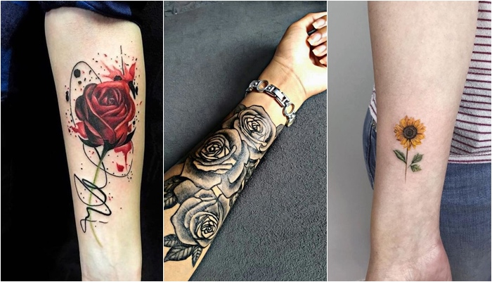 Tatuagens de rosas no braço